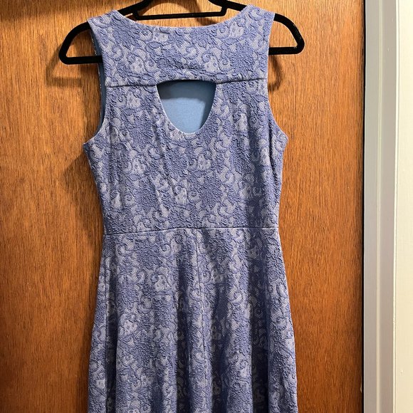 Blue Lace Casual Dress, Crescent Brand, Size M - Picture 2 of 3